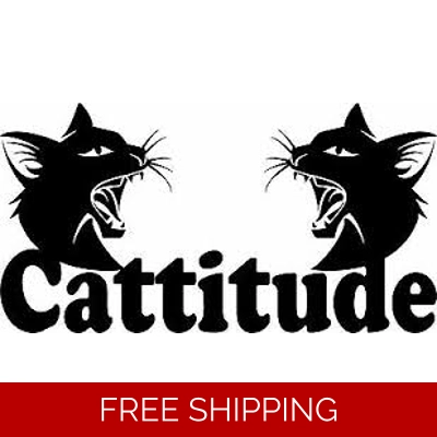 Cattitude Cat Die Cut Vinyl Decal sticker Cattitude Cat Die Cut Vinyl Decal sticker
